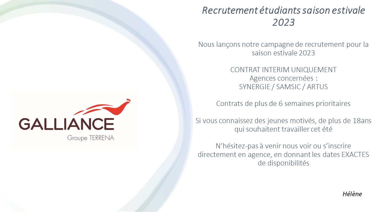 Affichage écrans été 2023