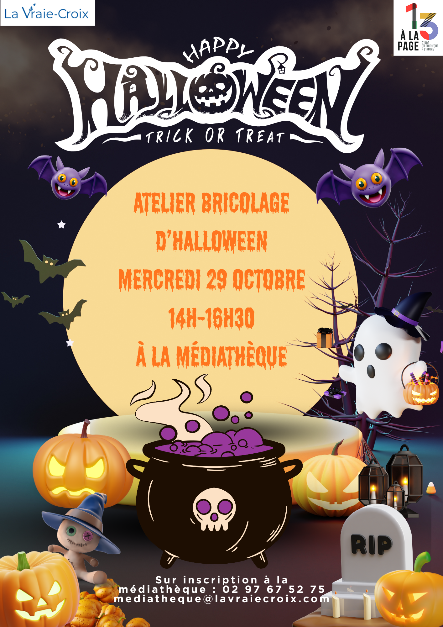 Black And White Bold Happy Halloween Flyer3